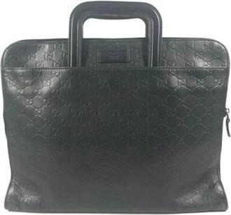 Gucci Pre-owned Handbags, male, Black, Size: ONE SIZE Pre-owned Vintage Leather Handbag