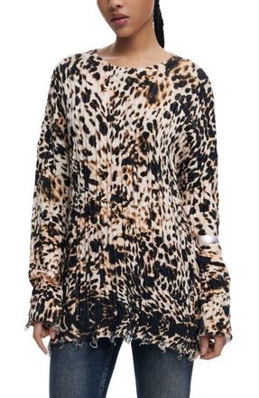 Desigual Cable Stitch Sweater in Light Beige at Nordstrom, Size Medium