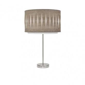 Fabrilamp Fabrilamp - alexandra lampada da tavolo alta 1xe27 nichel/legno grigio 61x30x30 cm