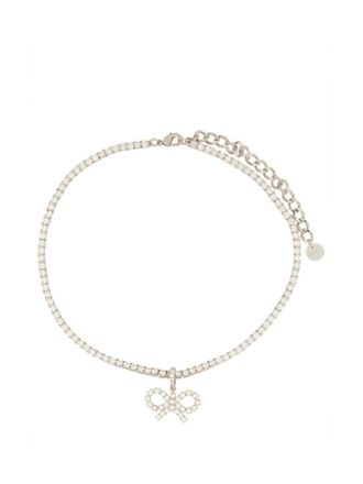Self Portrait Tennis Necklace With Bow