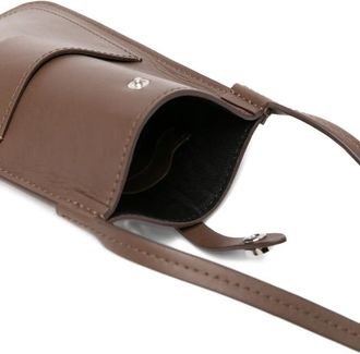 Kiton Supple Calf Leather Crossbody Bag - Brown
