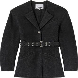Ganni Belted Wool Jacket