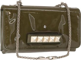 Valentino Pre-owned Mini Bags, female, Green, Size: ONE SIZE Pre-owned Coated Canvas Shoulder Bag