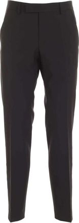 Karl Lagerfeld Lam&eacute; Zijstreep Broek - Heren - Nette broeken - Zwart - 2XL - Wol - Broeken