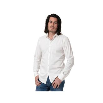 Karl Lagerfeld Katoenen Jersey Shirt - Heren - Casual Overhemden - Wit - XL - Katoen - Overhemden