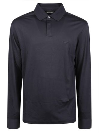 Emporio Armani Long-Sleeve Modal-Silk Blend Polo Shirt