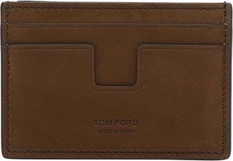 Tom Ford Olive Brown T Line Classic Cards Holder