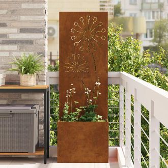 vidaXL Vidaxl - Macetero De Jard&iacute;n Con Panel Decorativo Oxidado 50 X 140 Cm