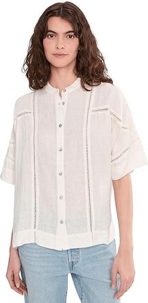 Faherty Luna Top Womens Clothing White : LG, Lace/Linen