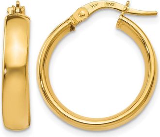 Diamond2Deal 14K Yellow Gold Round Hoop Earrings 20.5mm