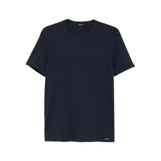Tom Ford T-Shirts, male, Blue, Size: 2XL Crew Neck T-Shirt
