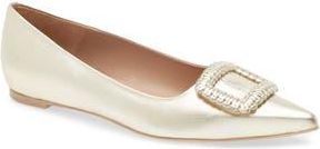 Aquatalia Jena Weatherproof Pointed Toe Flat in Platino at Nordstrom Rack, Size 10.5