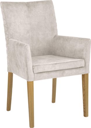 Leonique Armlehnstuhl »Vence« (Set) 1 Stk.mit Rautensteppung in der Rückenlehne, Beine aus Eiche, in Samtoptik