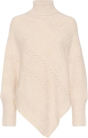 Cream Coltrui Poncho Haver Melange - Dames - Coltruien - Beige - ONE Size - Truien & Vesten