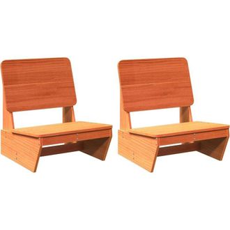 vidaXL Vidaxl - Sillas De Jard&iacute;n 2 Uds Marr&oacute;n Cera 60x64x70,5 Cm