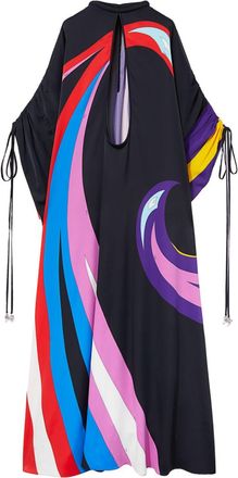 Pucci Cigni-print cape gown - women - Rayon/Elastane - OS - Black