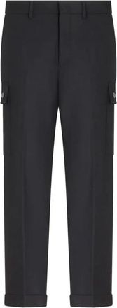 Etro Blauwe wollen broek met verborgen sluiting - Heren - Chinos - Blauw - S - Wol - Broeken