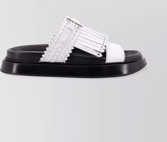 Alexander McQueen leather fringe sandals