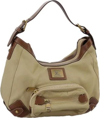 Burberry Pre-owned Shoulder Bags, female, Beige, Size: ONE SIZE Pre-owned Nylon Shoulder Bag