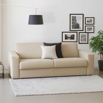 Dmora Dmora - Sof&aacute; Fijo Dgunte, Gran Sof&aacute; De 2 Plazas, 100% Made In Italy, Sof&aacute; Sala De Estar, En Tela Acolchada, Con Reposabrazos Delgados, Cm 180x95h90, B