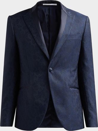 Pal Zileri Men & apos;s Floral-Embroidered Wool-Blend Dinner Jacket