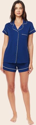 The Cats Pajamas Pima Knit Short Set in Classic Marine Blue at Nordstrom, Size X-Small
