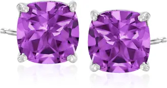 Ross-Simons Amethyst Stud Earrings in Sterling Silver