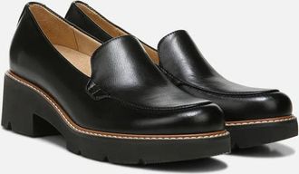 Naturalizer Cabaret Loafers Womens Black Leather Lug Sole Slip On RHS8279