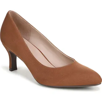 Naturalizer Flora Pointed Toe Pump - Wide Width Available in Dark Chestnut Brown Microfiber at Nordstrom Rack, Size 7.5