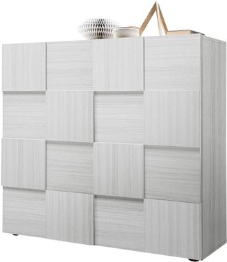 Inosign Highboard »Dama Höhe 111 cm, Breite 121 cm, Kommode 2 Türen, Hochkommode« Front in 3D-Optik, viel Stauraum, verschiedene Farben