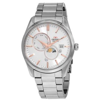 Orient Sun and Moon Automatic White Dial Mens Watch RA-AK0306S10B