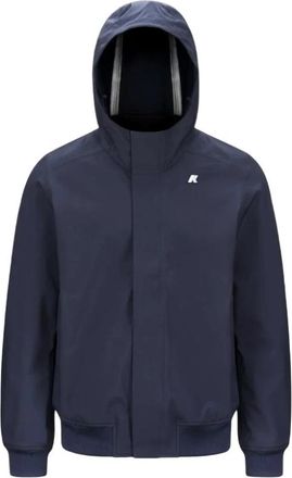 K-Way Blauwe Drielaagse Waterdichte Jas - Heren - Regenjassen - Blauw - S - Nylon - Jassen
