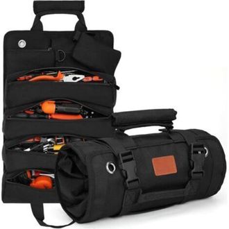 OEM Bolsa De Herramientas, Bolsa De Herramientas Grande De Lona, Bolsa De Herramientas Multifuncional Con Ruedas, 6 Bolsillos, Resistente A Desgarros Y Pe