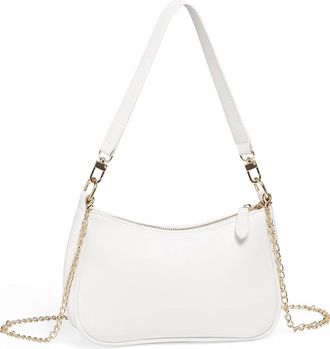 Generic Womens Leather Clutch Handbags Multi-Way Shoulder Crossbody Purse with Zipper, White
