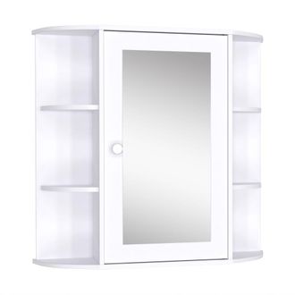 HOMCOM Armario de espejo 66x17x63 cm blanco