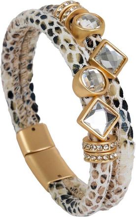 Saachi Saachi Bling Charm Leather Bracelet