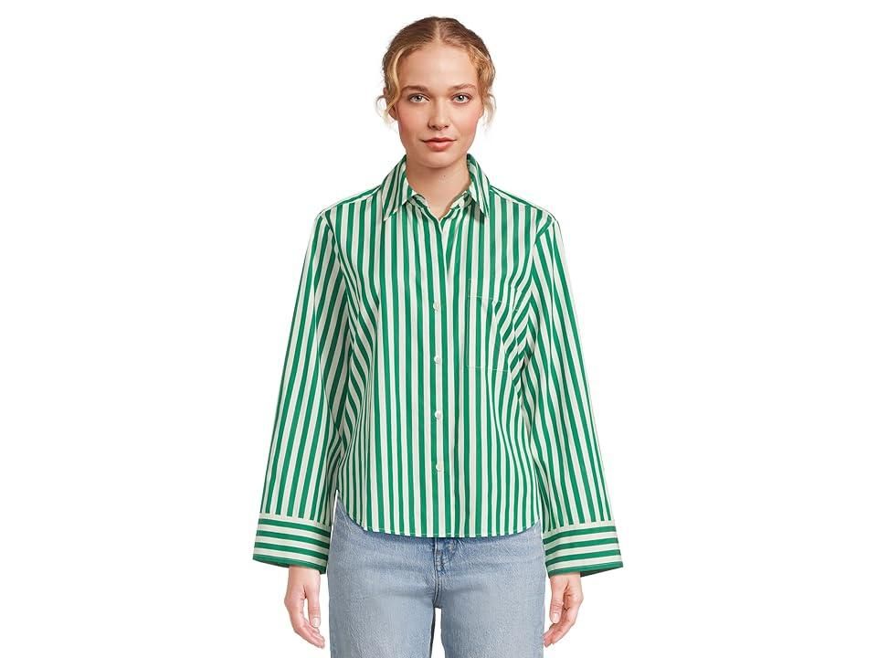 Madewell The Stripe Signature Poplin Oversize Shirt in Dusty Madewell The Stripe Signature Poplin Oversize Shirt in Dusty
