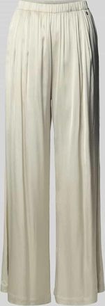 Mos Mosh Wide Leg Stoffhose mit gelegten Falten Modell RITA in Sand Melange, Größe XL