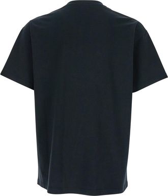 Givenchy Mens T-Shirt With Logo Patch, Black Cotton T-Shirts And Polos