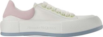 Alexander McQueen Wit/Roze Leren Oversized Sneakers - Dames - Sneakers - Wit - 41 EU - Leer - Schoenen