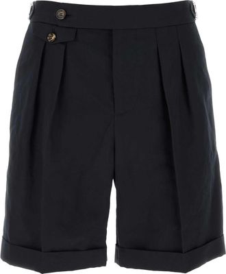 Brunello Cucinelli Brunello Cucinelli Midnight Blue Cotton Blend Bermuda Shorts