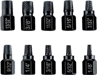 OEM Juego De 10 Herramientas Est&aacute;ndar Imperiales Para Extraer Tornillos Rotos Y Eliminar Roscas Da&ntilde;adas
