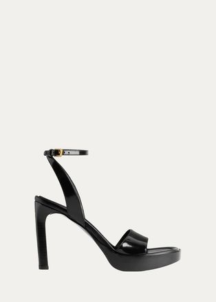 Balenciaga 100mm Fargo Patent Leather Platform Sandals