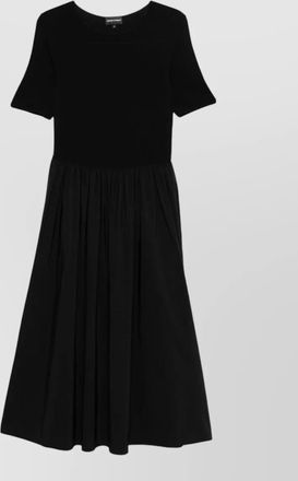 Emporio Armani midi dress gathered skirt round neckline