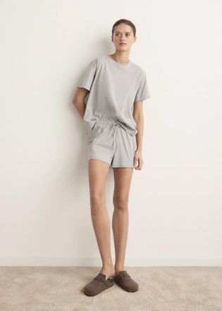 Mango Pigiama due pezzi cotone maniche corte grigio - Donna - XS - MANGO
