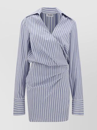 The Attico draped striped mini dress
