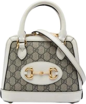Gucci Pre-owned Horsebit 1955 Satchel - Dames - Vintage Handtas - Beige - ONE Size - Leer - Vintage