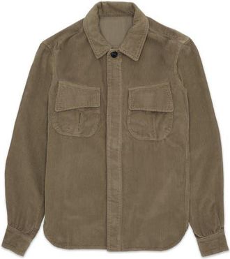Fortela Short Corduroy Overshirt in Taupe at Nordstrom, Size 46 Eu