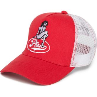 Philipp Plein Mesh Baseball Cap Pin-Up Unisex in Red at Nordstrom, Size 00