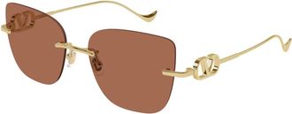 Valentino Sunglasses, female, Yellow, Size: 54 MM Sunglasses